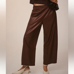 Anthropologie Izzie Relaxed Pull-On Barrel Pants by Pilcro: Faux Leather Edition